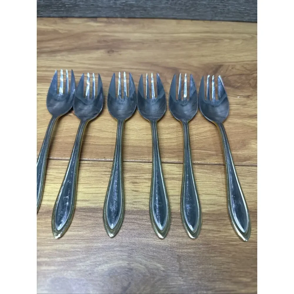 Lenox Golden Stainless Salad Forks ~Set Of 6